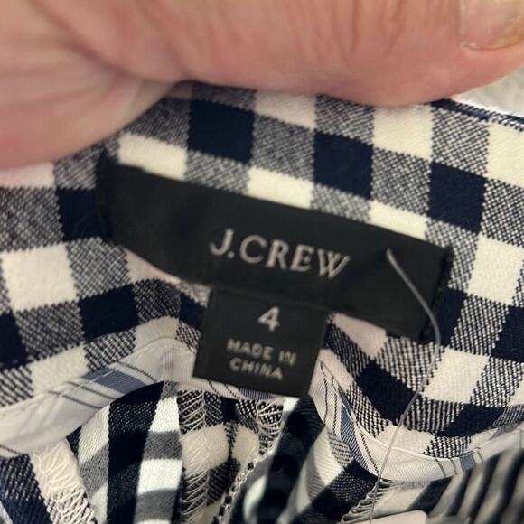 NWT J. Crew size 4 navy blue & white ankle pants - Picture 4 of 6